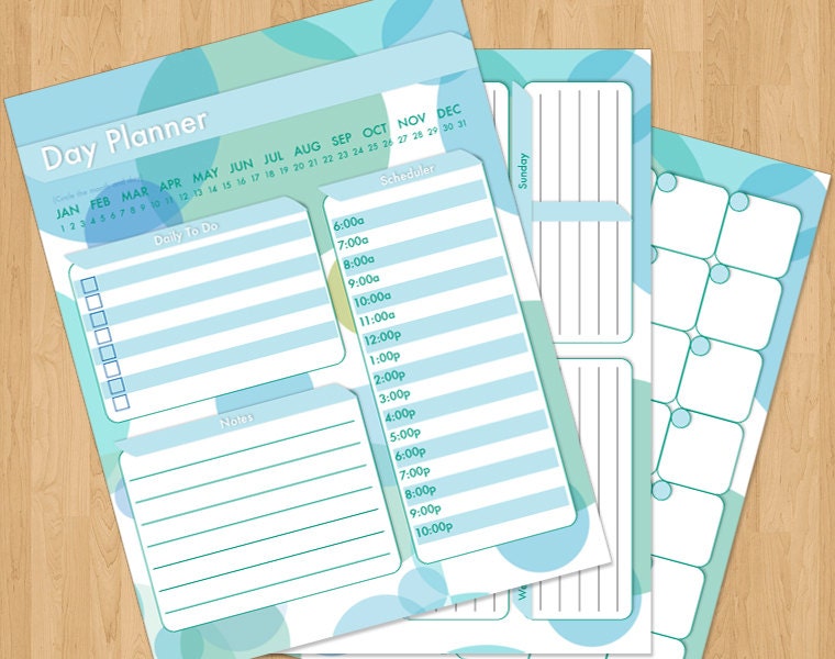 INSTANT DOWNLOAD Monthly Weekly Daily Planner Organizer, printable