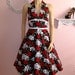 Skull and Roses Goth Punk Rockabilly Halter Dress