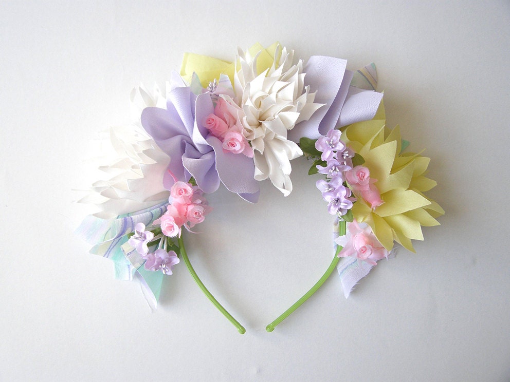 Flower headband upcycled eco crown
