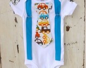 Tie and Suspender Onesie - Baby Boy  - Photo Prop - Infant Onesie - Modern Clothing - Birthday Shirt