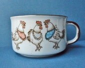 REDUCED Chickens Soup Mug Vintage Farm Decor