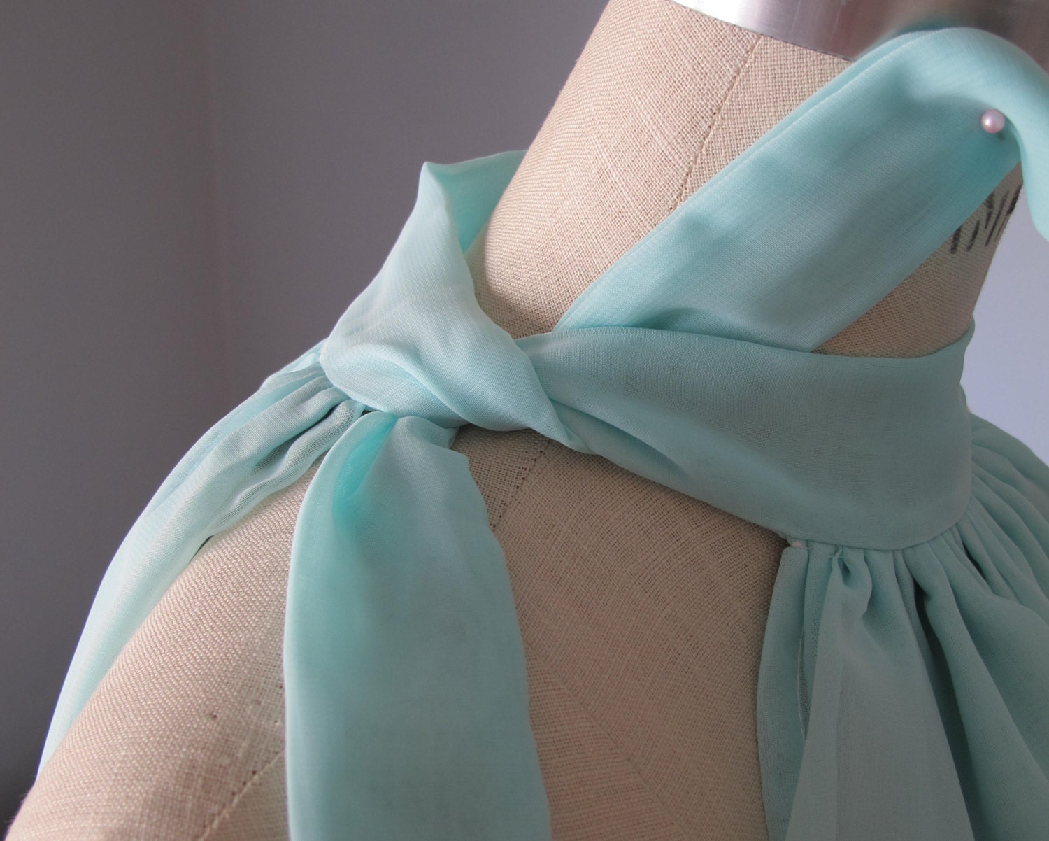 Dress Romantic Bridesmaids Wedding Dreamy Misty Aqua blue / pale mint green Soft Heavenly Chiffon
