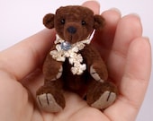 Beautiful Brown Miniature Artist Bear 6.5cm / 2.5inches