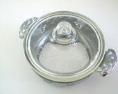 Antique Pyrex Etched Glass Casserole Dish with Dollar Backstamp