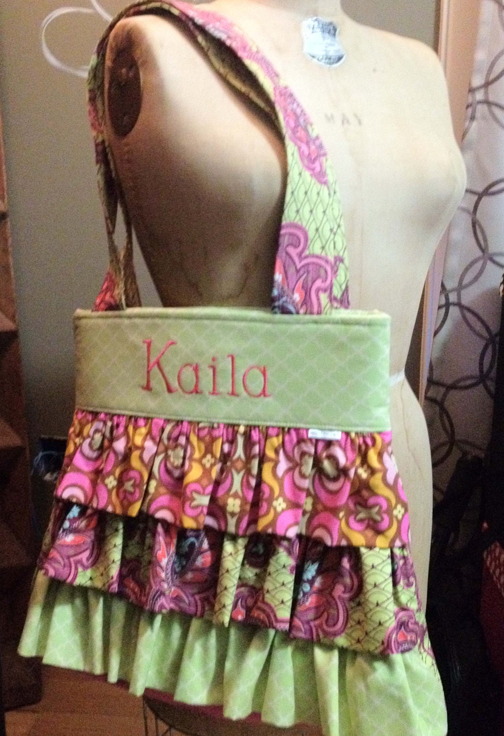 Girls Ruffled Diaper Bag Handbag Large