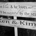 Customized Beach Wedding Directional Sign- "I Love Him and He Loves Me We'll be Married by the Sea" - personalized names, wedding date