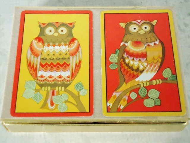 Mod Owl Playing Card Deck - Vintage Playing Card Games