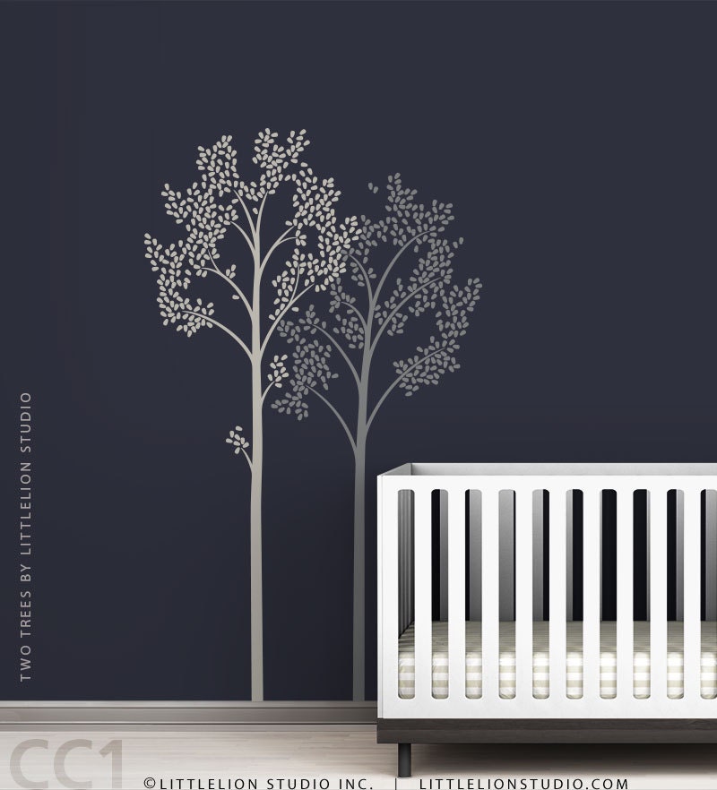 Two Trees Wall Decals by LittleLion Studio - Baby Nursery Wall Decor