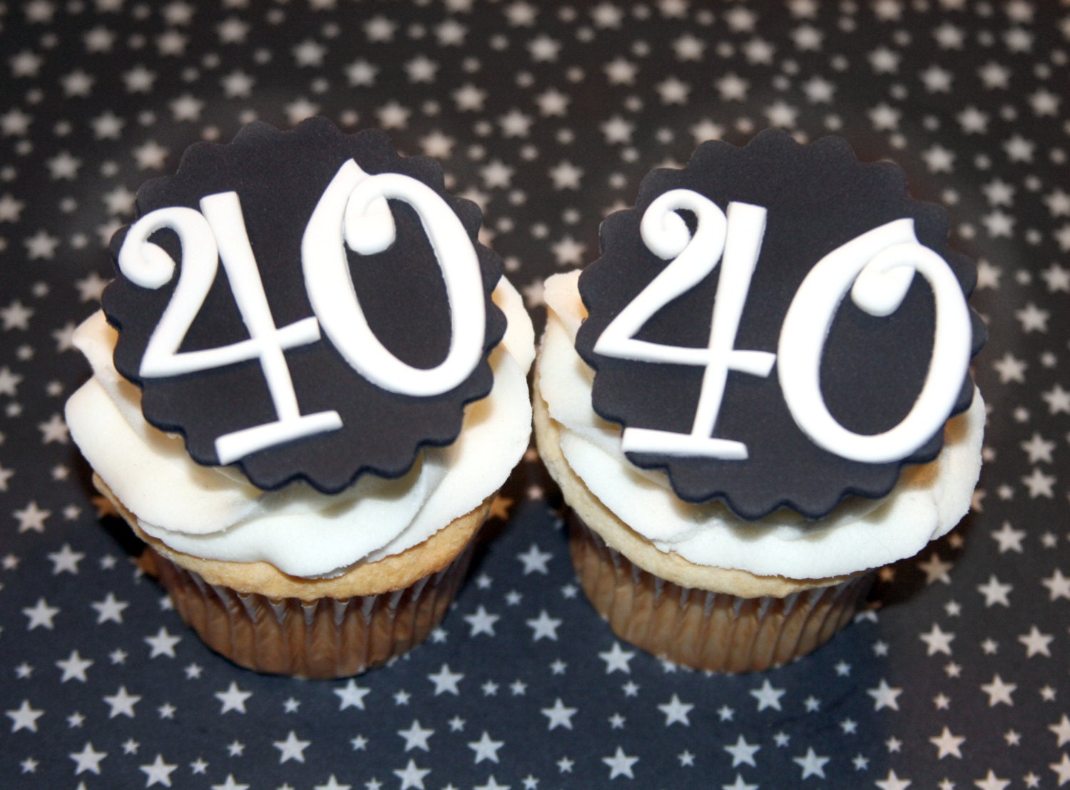 Fondant cupcake toppers 40th Birthday party , Over the Hill fondant