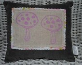 mushroom printed mini pillow