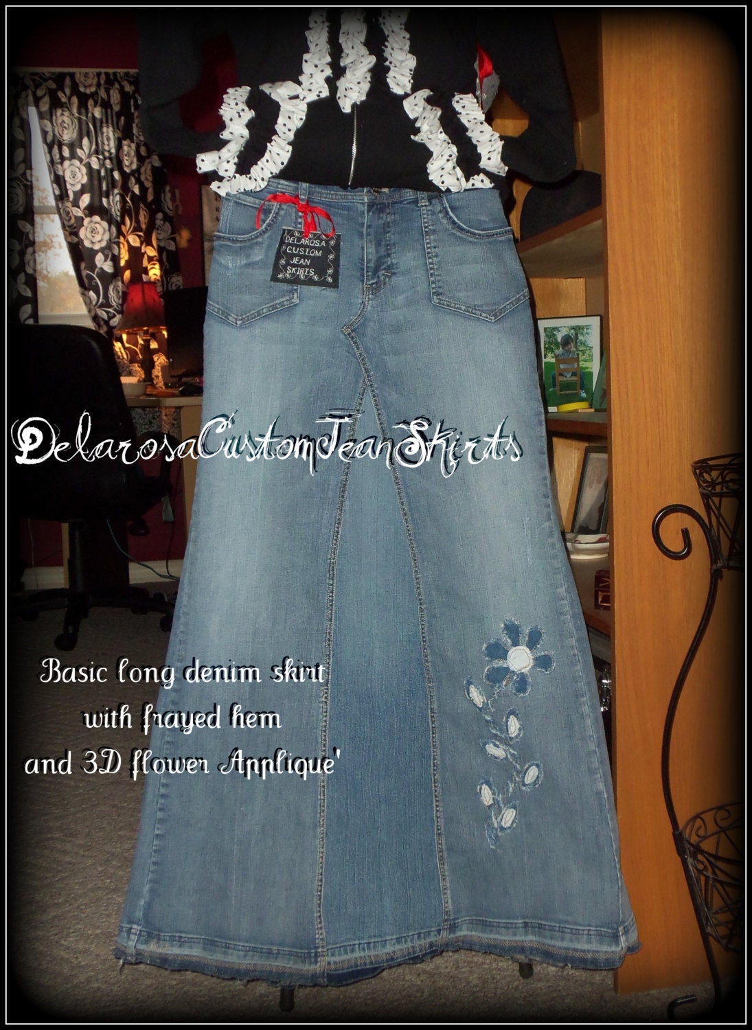 Custom Appliqué for your jean skirt