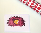 Love, Anniversary Card: clown fish and anemone, you complete me