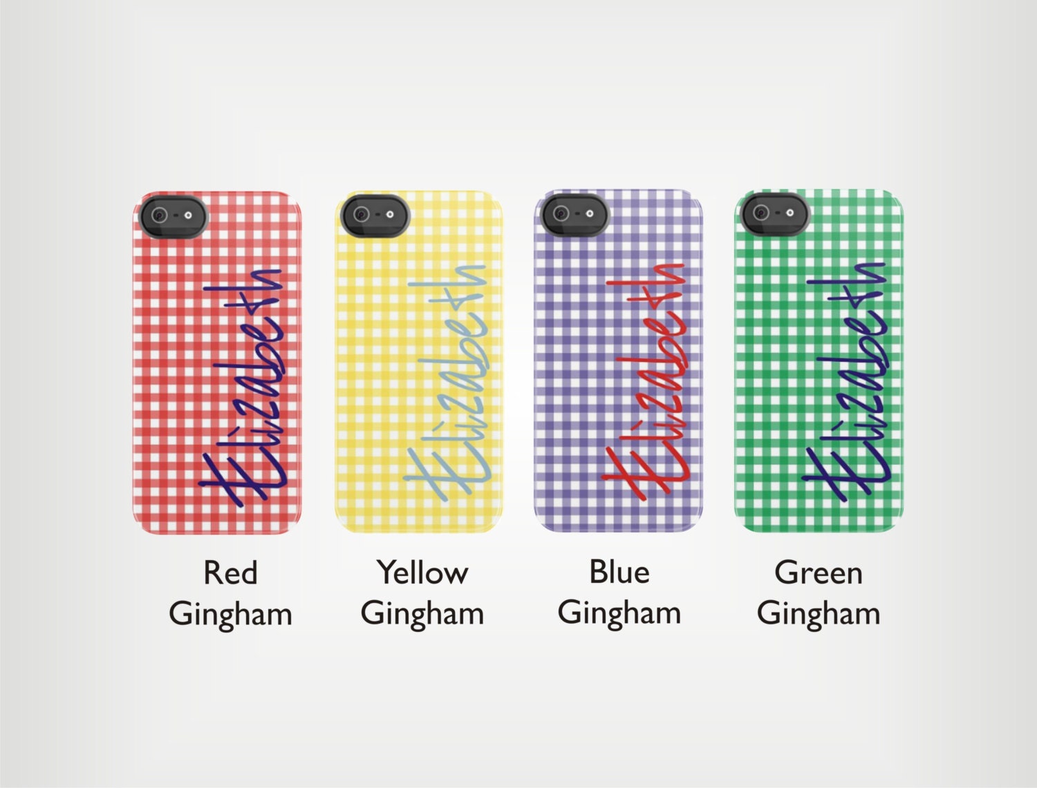 Personalized Graduation Gift iPhone 5 Case 4 / 4S or 3G or Samsung - Blue Red Gingham Primary- original design by a drop of golden sun