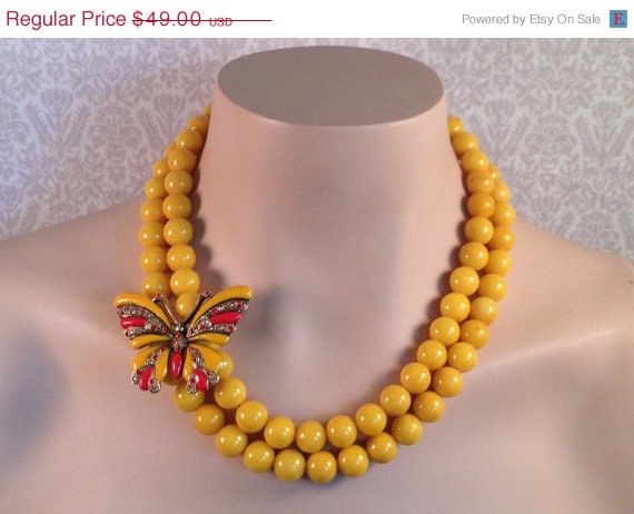 HOLIDAY SALE Butterflies and Sunshine Necklace