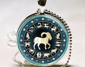 Capricorn Necklace Zodiac Sign Goat December January Birthday Astrology Art Pendant with Ball Chain Included (ITEM B120)