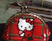 FREE SHIPPING - Handmade Coin Purse Hello Kitty with Bear