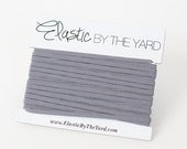 GRAY Skinny Elastic for Baby Headbands 1/8 inch - 5 yards