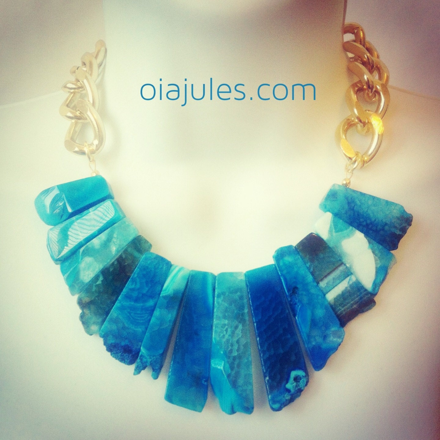 Turquoise Agate Statement Necklace