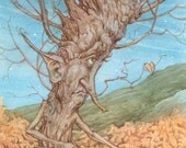 The Last Leaf Autumn Tree Ent 8.5x11 Print