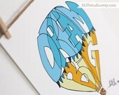 8x10 - Dream big... little one - Art print - Illustration - free color customization