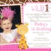 Girl Giraffe Birthday Invitation - DIY Print Your Own - Matching Party Printables available