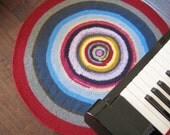 Blue & Plum Multicolor Round Rug