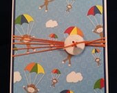 Happy Birthday Monkeys and White Button Card