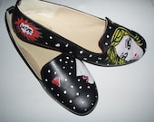 HANDPAINTED SLIPPERS all sizes, with hand painted comic