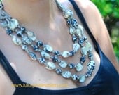 African Black and white layered chunky jewelry-African Jewelry  handmade shells necklace-African Artisan chunky necklace
