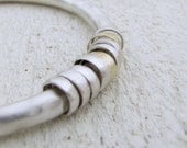 Sterling Silver Stacking Bangle with Siver Rings, Sterling Silver Bracelet