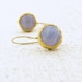 Lavender Chalcedony Earrings - 24k Gold Chalcedony Earrings