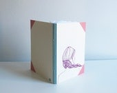 Hand stitched notebook - ponytail girl- violet