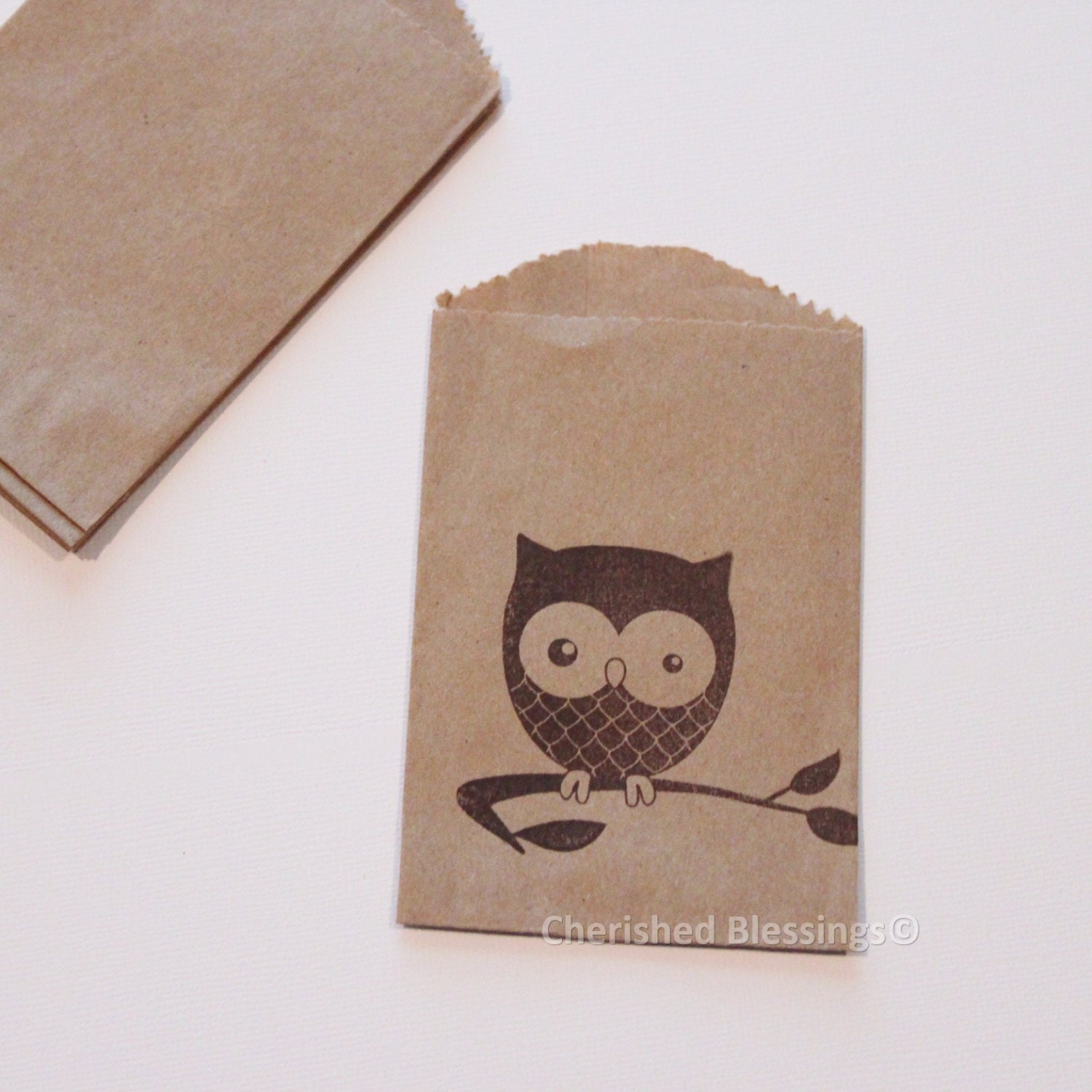 Owl Woodland Party Wooden Cutlery Silverware Bags Table Setting 20 Rustic MINI SIZE BAG Paper Goods Birthday Wedding Baby Shower