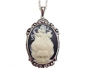 Lady of the Sea Cameo Necklace - Mermaid Jewelry - Fantasy Jewelry