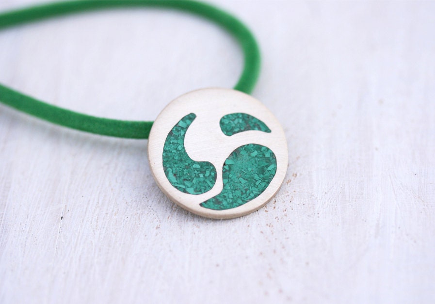 Green Stone Pendant- Green Necklace