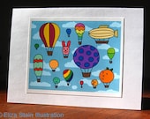 Hot Air Balloons Greeting Card, Blank, 5x7