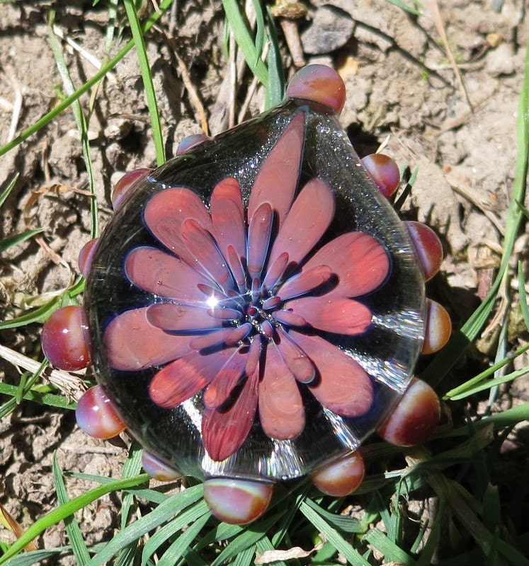 Borosilicate Glass Lampwork Flower Implosion Pendant Bead Collection