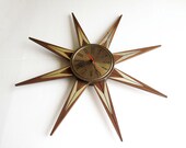 Welby Atomic Sunburst Starry Splendor Wall Clock - Mid Century