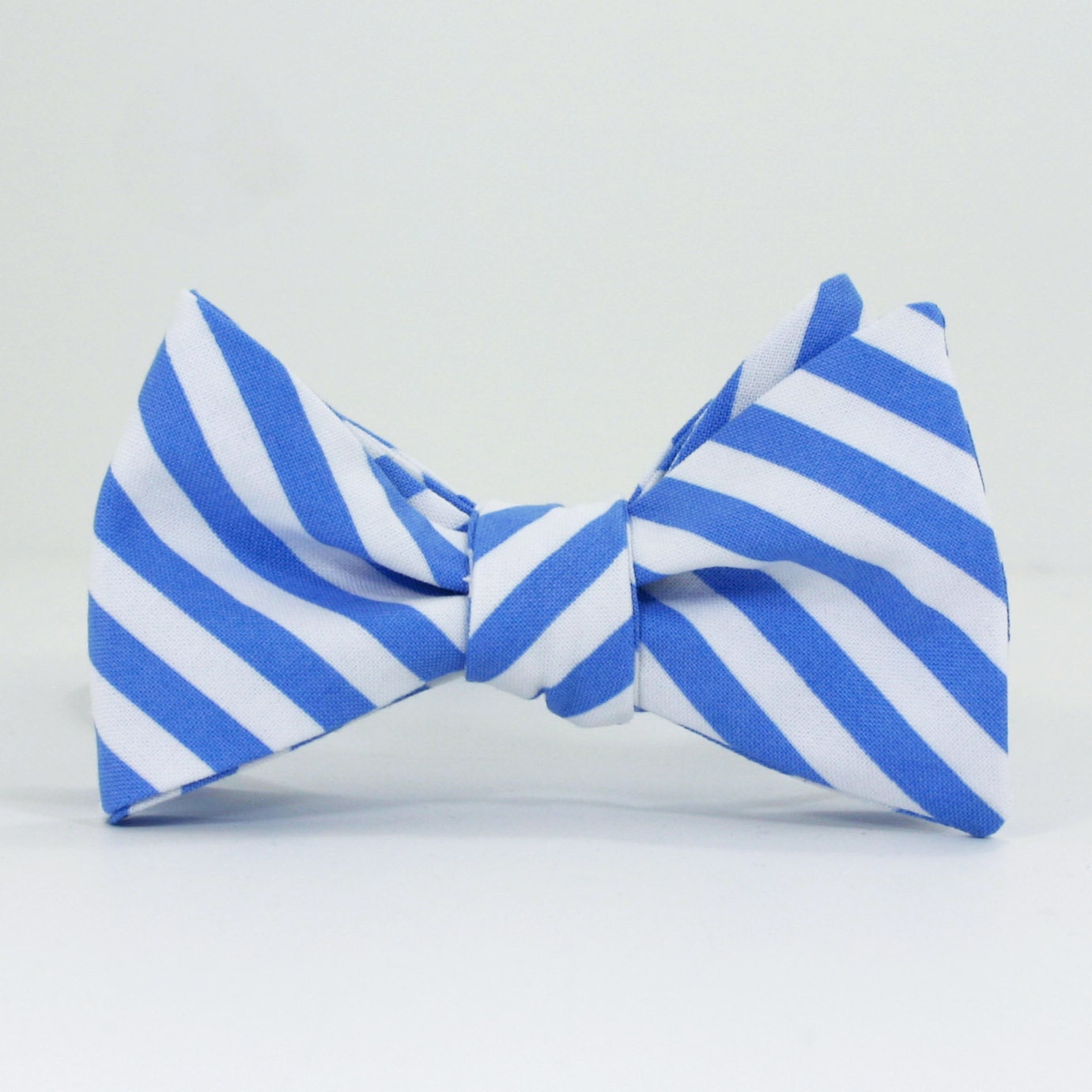 Blue and White Stripe Bow Tie, Easter Bow Tie
