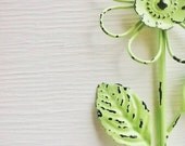 Wall Hook-Flower Bird Hook-In Lime Green-Bath Hook-Shabby Chic Flower-Pastels-Home Decor-French Market-Metal Wall Hook-March Trends