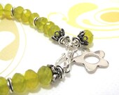 Chalcedony Bracelet Yellow Rondelle Sterling Silver Spring Summer Accessory