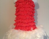 SALE-Ruffle My Feathers- Strawberry-OOAK- Couture Feather Dress(Size 2T-3T)-Ready to Ship