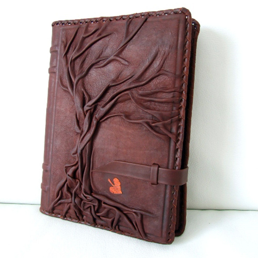 Kindle Fire HD 8.9 Natural Handmade Leather Cover Case / Tree of Life / Journal