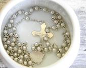 Baby Rosary Beads First Communion Alpaca Silver Shower Gift Roma Vintage