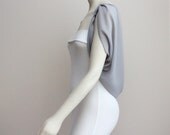 Silver Grey Chiffon Bolero Wedding Shrug Bridal Shrug Cocoon Shrug Cardigan Wedding Shrug Bridesmaid Shrug