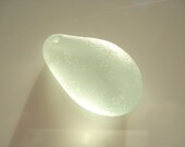 Sea Glass rare DRILLED Teardrop in frosted white - E0816 - from Seaham, UK