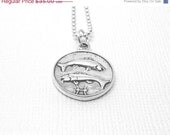 On Sale Pisces Necklace, Sterling Silver