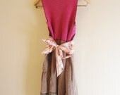 Womens Dress/ Cobblestone/ Upcycled Wearable Art/ Size Small/ Felted Wool and Corduroy