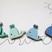 Magnets- Set of 4 wooden magnets-Blue whales -funny magnets for children/teens/adults/ hostess gift