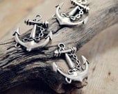 Antiqued Silver Anchor Charm 8pcs HK11429-O15